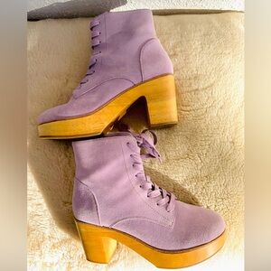 Charlotte Stone Lindy Clog Boots - Women’s 7 Lilac Suede
